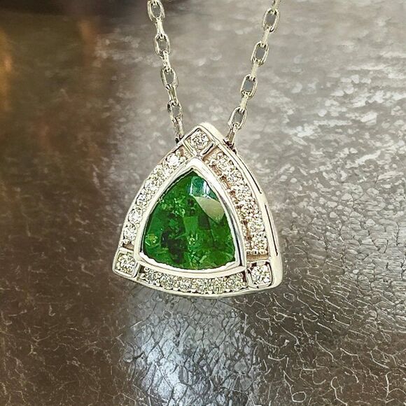 Natural Tourmaline Diamond Pendant Necklace 17" 14k WG 2.49 TCW Certified 308485 - Picture 14 of 16